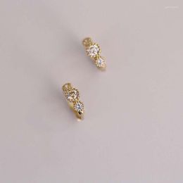 Hoop Earrings CMajor 9K Solid Gold Earring Fashion Temperament Delicate Personality Elegant Minimal Simple CZ Gift For Women Kids