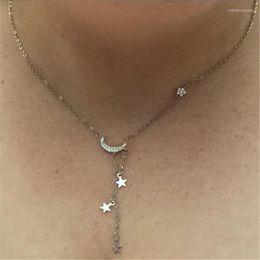 Pendant Necklaces North Star Moon Necklace - By Gifts For Friendship Crescent Dangle Choker Festival Jewelry Valentine's Women