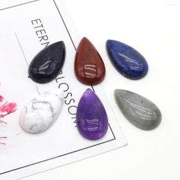 Charms 1pc Water Drop Shape Aura Healing Amethyst Lapis Lazuli Natural Stone Jewellery DIY Necklace Bracelet Gifts 15.5x28mm