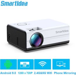 Projectors SmartIdea T01 Native 1280x720p HD smart projector Android 90 5G Wifi BT41 video game proyector 1080p Home windows beamer J230221