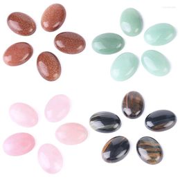 Decorative Figurines Wholesale 10pcs 14 18MM Assorted Natural Stone Beads Oval Shape Cabochon CAB Loose For Jewelry Making DIY Neckalce