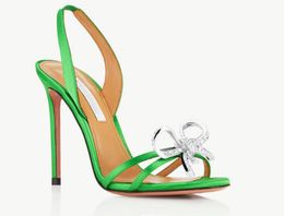 Famous White Sandals Aquazz0ures Izzy Babe Love Link Sandal Concerto Embellished Sandals Shoes Perfect Lady High Heels Party Wedding