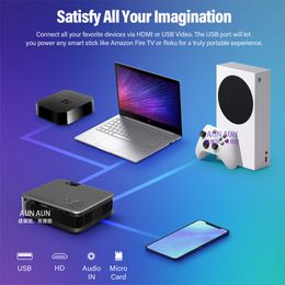 Projectors AUN A30C MINI Projector Smart TV Box Home Theater Projectors Cinema Mirror Android IOS Phone LED Video Projector for 4k Video J230222