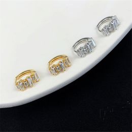 Stud Earrings Sterling Silver European Irregular Crystal Women Elegant Vintage Party Wedding Jewellery Friendship GiftStud