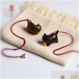 Charms Creative Cute Cat Wooden Black Bag Pendant Ornament Men Women Gift Trend Fashion Jewelry Japanese Korea Features Ph