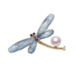 Jewellery Settings Wholesale Fashion Luxury Pearls Brooch Mount Crystal Dragonfly Thick Goldplated Pearl Semifinished Products S Dhbh7