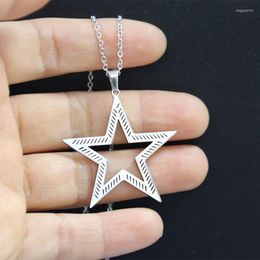 Pendant Necklaces 1Hollow Star Necklace Couple Female Men Fashion Jewellery Valentine's Day Gift Brand Stainless Steel