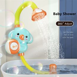 Bath Toys Electric Elephant Shower Toys Kids Baby Bath Spray Water Faucet Outside Bathtub Sprinkler Strong Suction Cup 230221