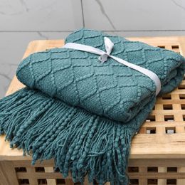 Blanket Nordic Knitted Throw Thread on the Bed Sofa Travel TV Nap Soft Towel Plaid Tapestry 230221