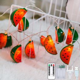 Strings Watermelon Led Fairy Light String Fruit Garland Curtain Lamp Chain Christmas Halloween Holiday Decor Home Outdoor Garden Party