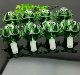 Green Octopus Glass Bubble Head Wholesale Bongs Oil Burner Pipes Water Pipes Glass Pipe Oil Rigs Smoking