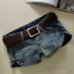 Women's Shorts Denim Women Summer Fashion Low Waist Elastic Sexy Split Jeans