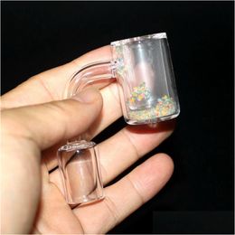 Smoking Pipes Accessories Colorf Thermochromic Quartz Banger Nails Sand Color Changing Double Male Female 14Mm 18Mm Bangers For Glas Dhqcz