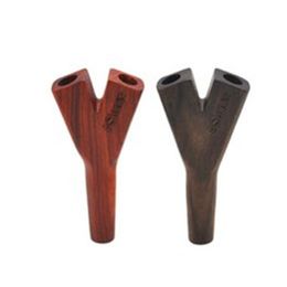 Pure handmade wood pipe solid wood straight type double hole cigarette holder