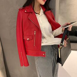 Women's Leather 2023 Fashion Genuine Jacket Women Clothing Solid Colour Sheepskin Coat Female Real Coats And Jackets Zm