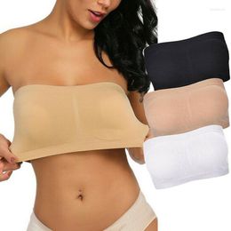 Bustiers & Corsets Simple Double-layer Strapless Bra Removable Thickened Elastic High Quality Seamless Tube Top Dress Anti-glare Wrapped