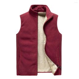 Men's Tank Tops Wear Resistant Fabulous Solid Colour Fall Waistcoat Warm Autumn Vest Sleeveless For Adult