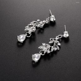 Pendant Necklaces 1 Set Bridal Necklace Earrings Leaf Rhinestone Jewelry Adjustable Lightweight For Wedding