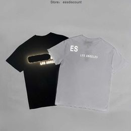 Fashion ESS Designer T-shirt Los Angeles Summer Men's T Shirts Limited Short Sleeve Reflective Letters Tshirt For Men And Women