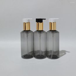 Storage Bottles 20pc 200ml Empty Plastic PET With Gold Aluminum Lotion Pump Gray Container For Liquid Soap Shower Gel Cosmetic Packaging