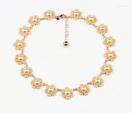 Choker Graceful Design For Women 2014 Acrylic Glass Zinc Alloy Rhinestone Sweet Flower Big Simulated Pearl Wedding Necklace