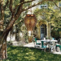 Solar Air Balloon Landscape Light Lighting Lawn Lantern Ground Plug Iron Patio Lanterns Exquisite Hanging Bronze