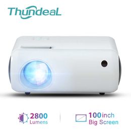 Projectors Thundeal TD50 Mini Projector Portable WiFi Projector for HD 1080P 2800 Lumens Video Proyector Phone Smart 3D Beamer Home Camera J230221