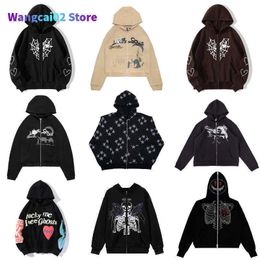 Çok Tarz Hoodie Sonbahar Kış Men Hoodies Street Giyim Sokak Spor Baskı Uzun Kollu Y2K ZIP UP HOODIE KÜÇÜK 022023H 022123H