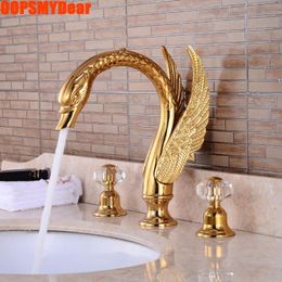 Bathroom Sink Faucets Good Swan Faucet Cold Mixer Tap Basin 3 Holes Double Handle Kraan Wash Deck Mounted Torneira Luxury Taps