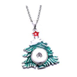 Pendant Necklaces Christmas Tree Shape Snap Button Necklace Fit 18Mm Snaps Buttons Jewellery For Women Mom Gift Baby Drop Delivery Pend Dhitp