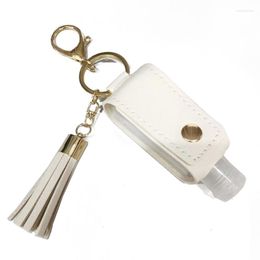 Storage Bottles 30ml Portable Empty Hand Sanitize Bottle With Tassels Leather Keychain Holder