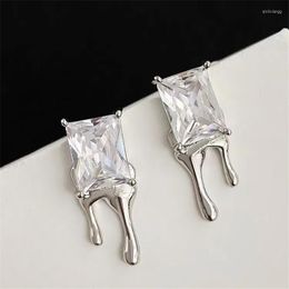 Stud Earrings 2023 Summer Fashion High Quality Classic Zirconia Irregular Ladies Hip Hop Party Luxury Jewelry Gifts