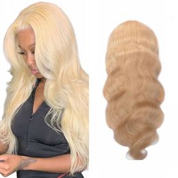 Malaysian Human Hair Body Wave Lace Front Wigs Pre Plucked 613 Blonde Hair Wig Natural Hairline