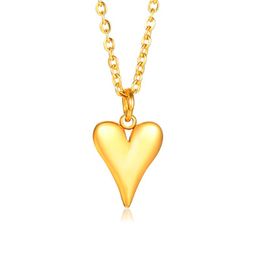 Pendant Necklaces Love Heart Necklace For Women Gold Filled Stainless Steel Girlfriend Gift