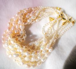 Choker 4mm 11mm-25mm White Real Pearls Natural Baroque Freshwater Necklace