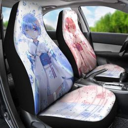 Car Seat Covers Rem And Custom Anime Interior Accessories Pack Of 2 Universal Front Protective Cover