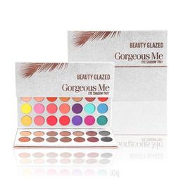 Eye Shadow New Beauty Glazed 63 Colour Eyeshadow Palette Makeup Matte Palettes Waterproof Powder Natural Pigmented Nude Smokey Drop D Dhqt5