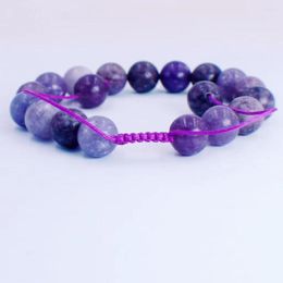 Strand Natural Stone Purple Lepidolite Bead Weight Loss Bracelet Handmade Adjustable Rope Slimming Energy Bridal Jewelry Gift