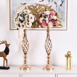 Party Decoration Flowers Metal Candle Holders Wedding Centrepiece Flower Rack Vases Candlestick Table Stand Valentine Decor