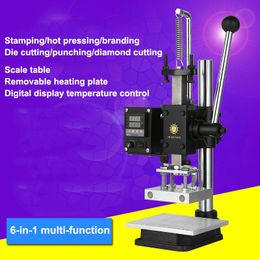 Small Manual Hot Stamping Machine 220V/110V Leather Logo Printing Machine Hot Press Hot Stamping Creasing Branding Machine