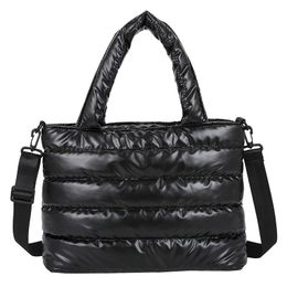 Evening Bags Women Winter Handbags Mobile Space Glossy Female Down Cottonpadded Jacket Shoulder Handbag Items Christmas 230220