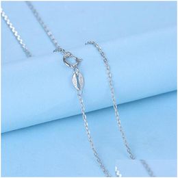 Chains S925 Fine Sier Cross Chain Korean Sterling Jewelry Simple Fashion Clavicle Plating 18K Gold Naked Necklac Dhjhv