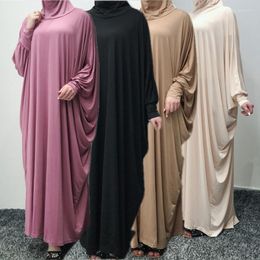 Ethnic Clothing Traditional Muslim Woman Hijab Dress Solid Colour Robe Kaftan Islamic Arab Prayer Clothes Ramadan Abaya Female Loose Maxi