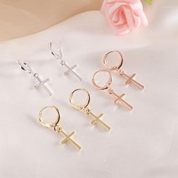 Hoop Earrings Trendy Small Cross Ear Drops For Women Men Fashion 2023 Pendientes Mujer Jewellery Gift MS160