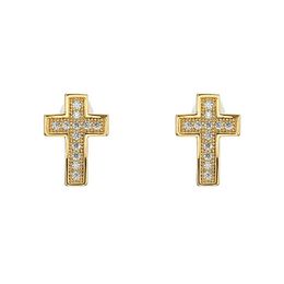 Stud Earrings Source Manufacturer Cross-border Micro-inlaid Zircon Cross Simple Jewellery Korean Geometric