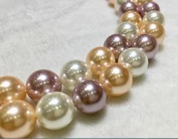 Chains Natural White Pink Purple 12mm South Sea Shell Pearl Necklace 18 " 36"