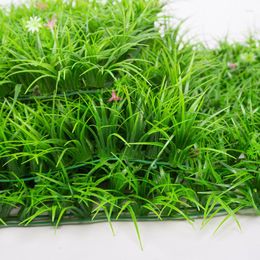 Decorative Flowers Indoor Fake Lawn With Plastic Grass DIY Green Plants Wall Balcony Decoration Artificial Turf Home Garden Decor