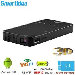 Projectors Smartldea S90 Mini Projetor Portable Smart Android90 WIFI Video Pico LED DLP Projector Home Theater Full HD 1080P 4K 3D Cinema J230221