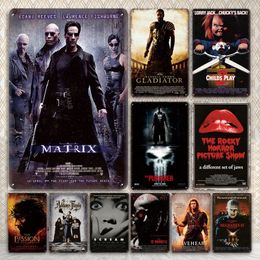 Classic Movie Posters Metal Plate Tin Signs Vintage Man Cave Decor Cinema Decoration Accessories Viedeo Movie Poster Retro Home Wall Decor Plaques size 30X20CM w01