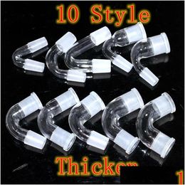 Smoking Pipes Bent Glass Drop Down Adapter For Bong Hookahs Accessories Dropdown 14Mm Male Female 18Mm Oil Rigs Dab Water Bowl Deliv Dhzmw